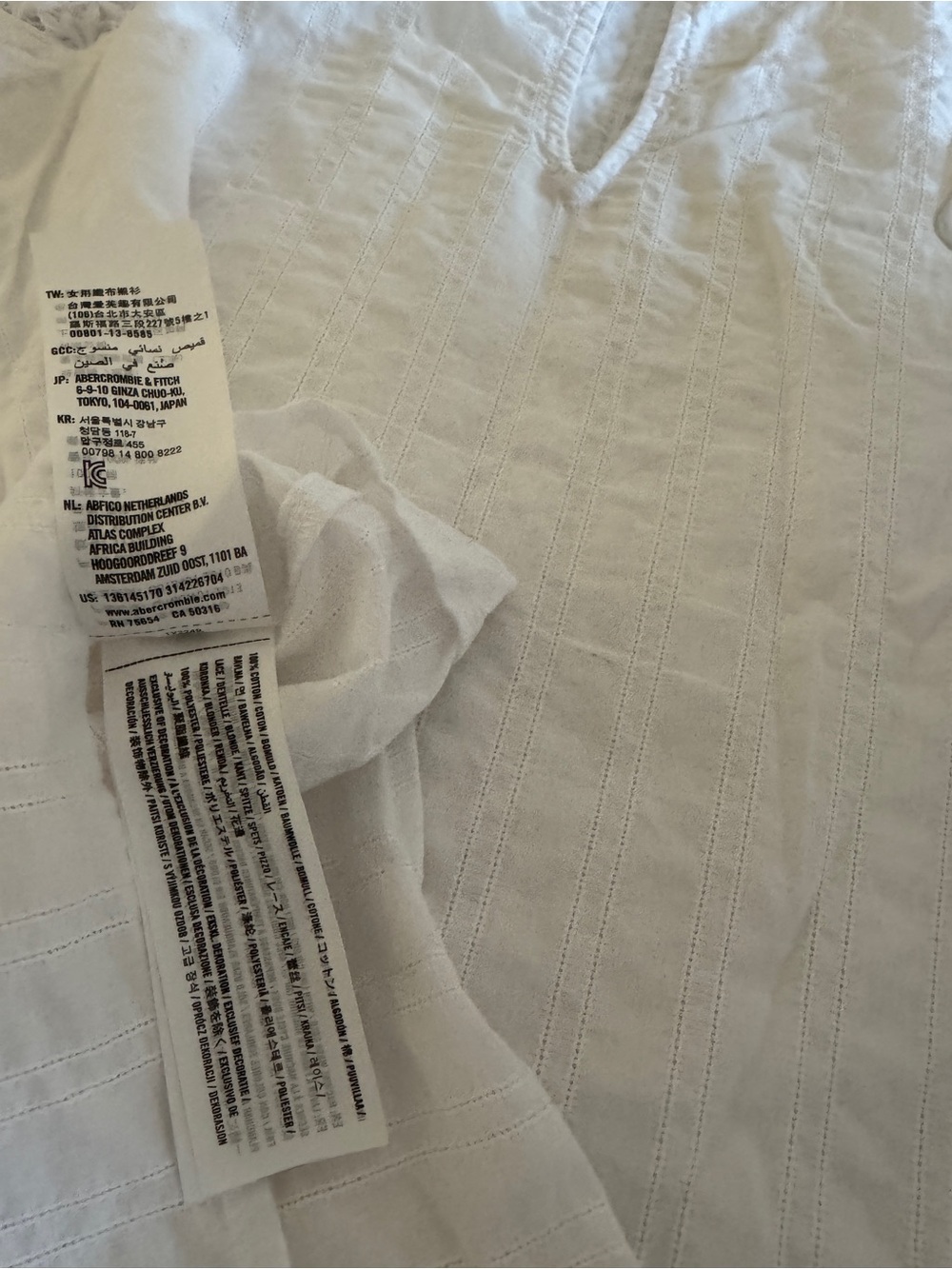 🛍️SALE🛍️ Abercrombie & Fitch 100% Cotton White Cold-Shoulder Lace-Trim Blouse - Picture 5 of 5
